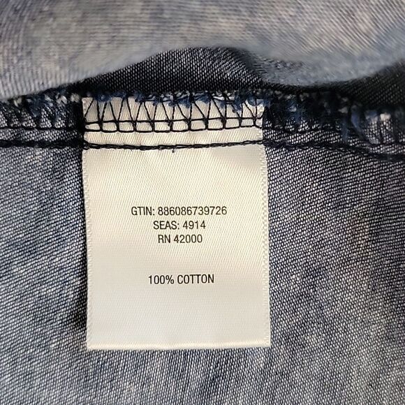 Adam Levine blue plaid button-down shirt Women's Size L - Picture 8 of 10